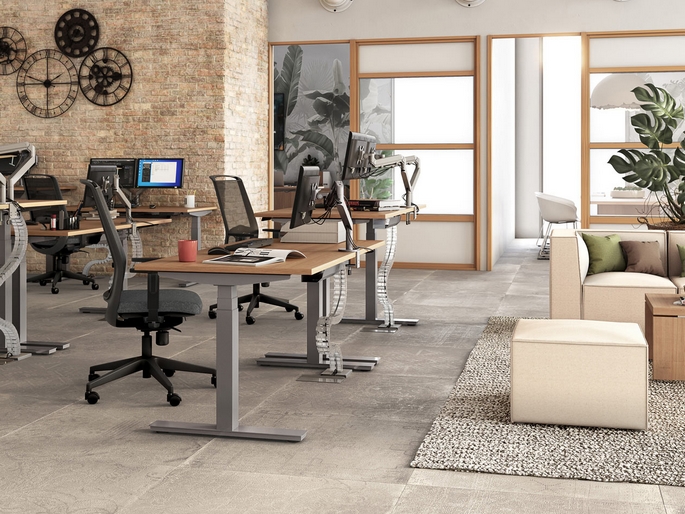 Poste de travail assis-debout en position haute